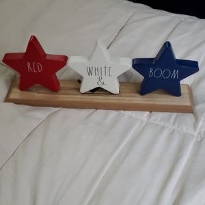 Rae Dunn Red White Boom Decor 4TH of July